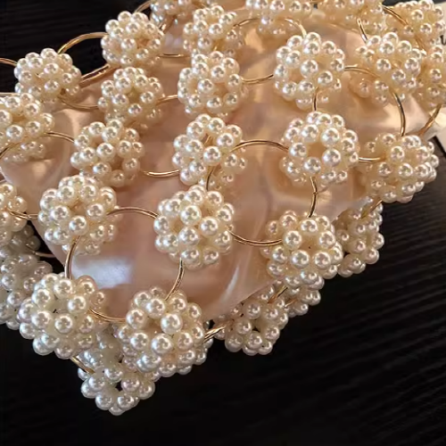 Vintage Beads Flower Fairy Zipper Handbag