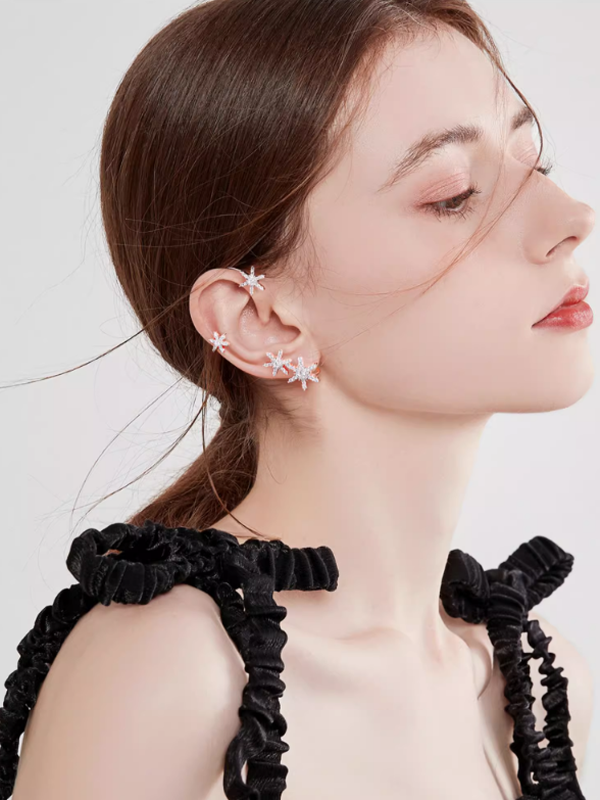 Forest Fairy Snowflake Ear Cuffs