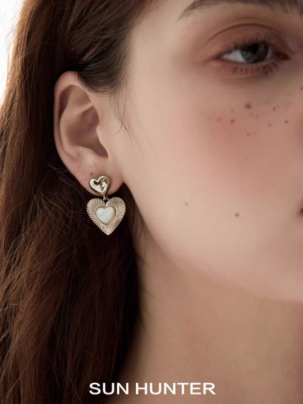 Vintage Double Heart Shaped Earrings