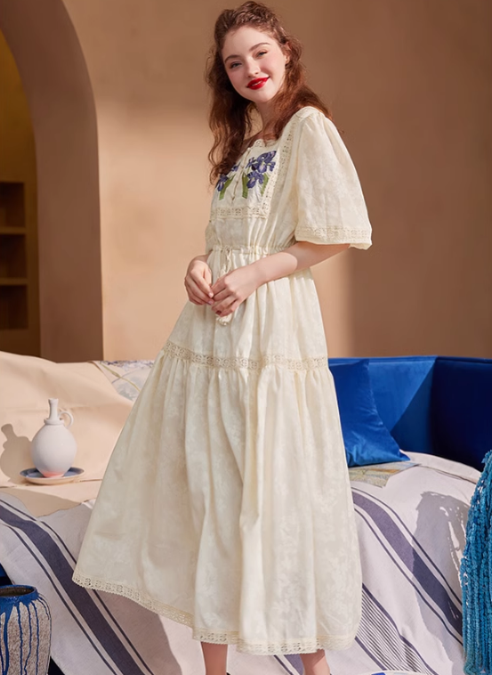 Charlotte's Ivory Floral Dress