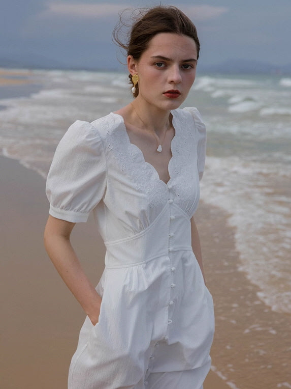 beach white summer dress Boho Casual Cover Up / One Size knee mini length Comfortable and breathable feel Elegant boho White Summer Dresses | Pacsun
