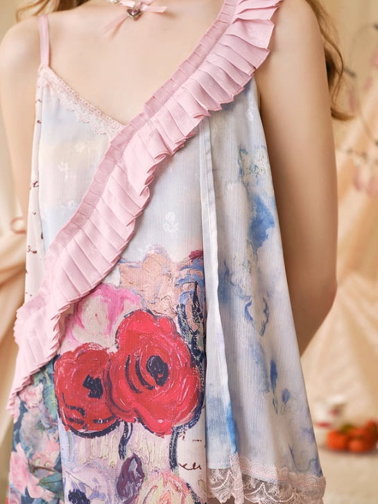 Fairycore Whimsical Floral Art Dress