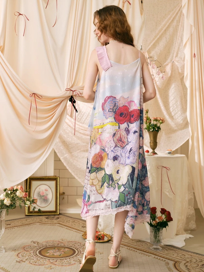 Fairycore Whimsical Floral Art Dress
