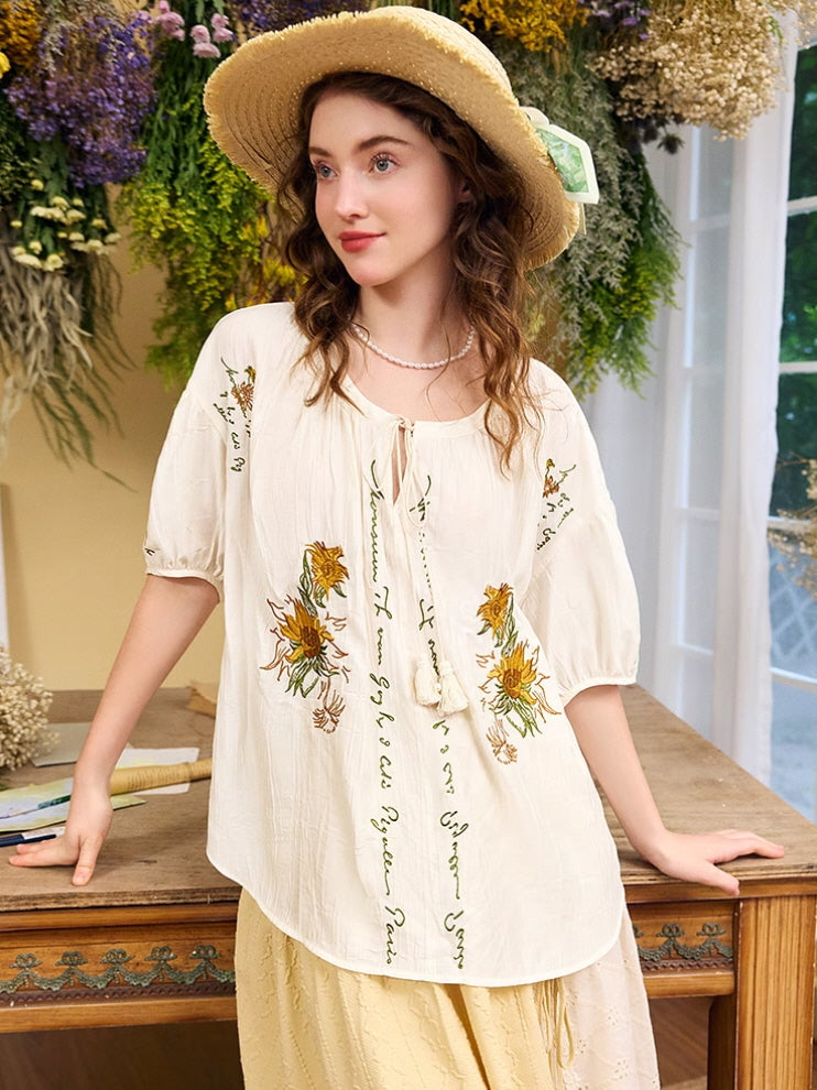 Sunflower Breeze Cottagecore Blouse