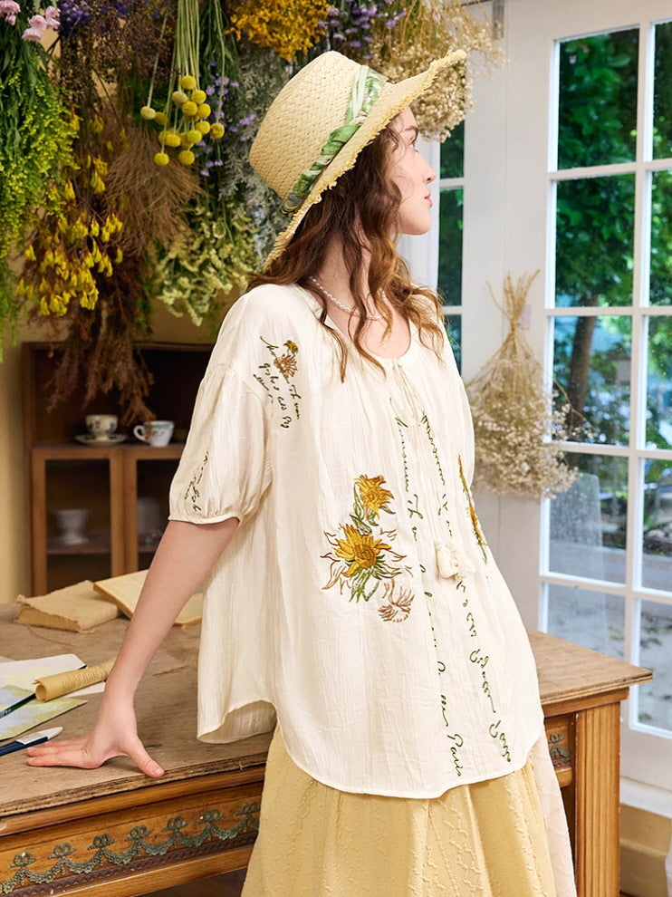 Sunflower Breeze Cottagecore Blouse