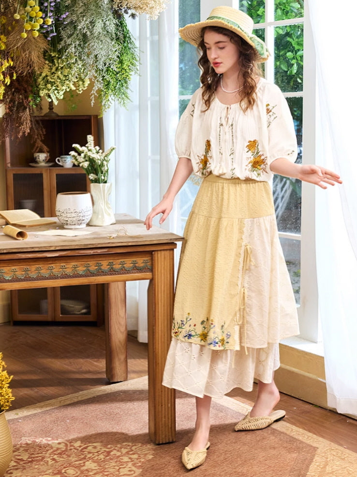 Sunflower Breeze Cottagecore Blouse