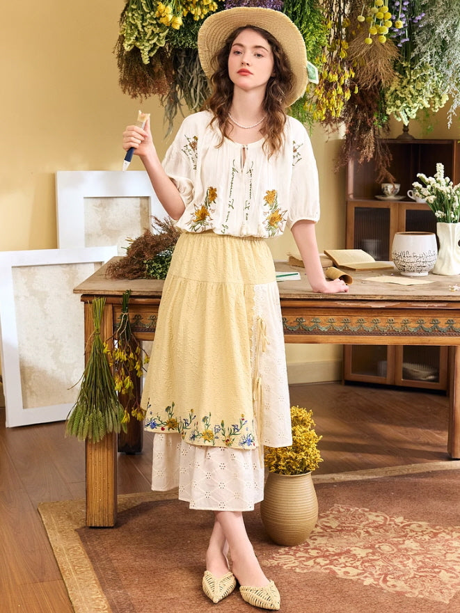 Sunflower Breeze Cottagecore Blouse