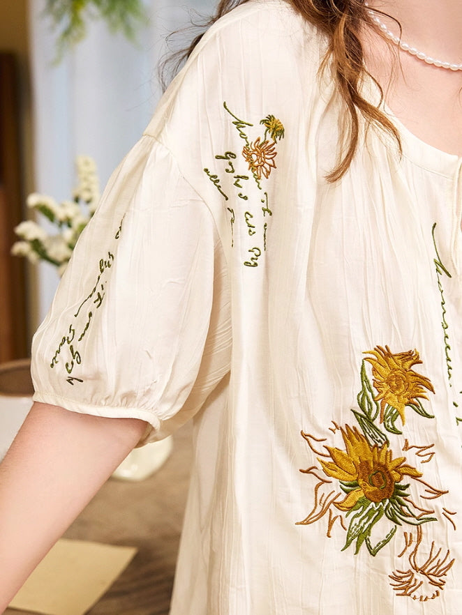 Sunflower Breeze Cottagecore Blouse