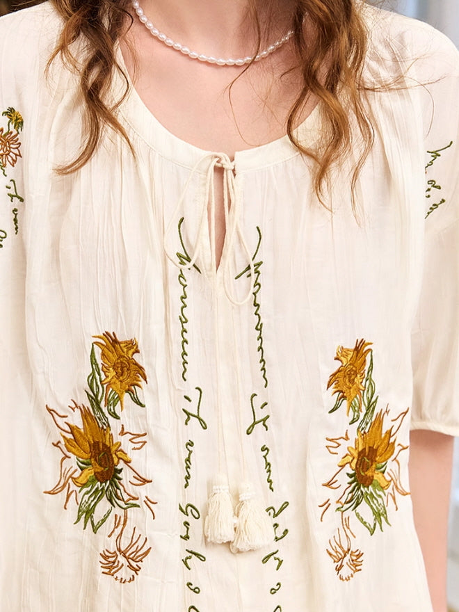 Sunflower Breeze Cottagecore Blouse