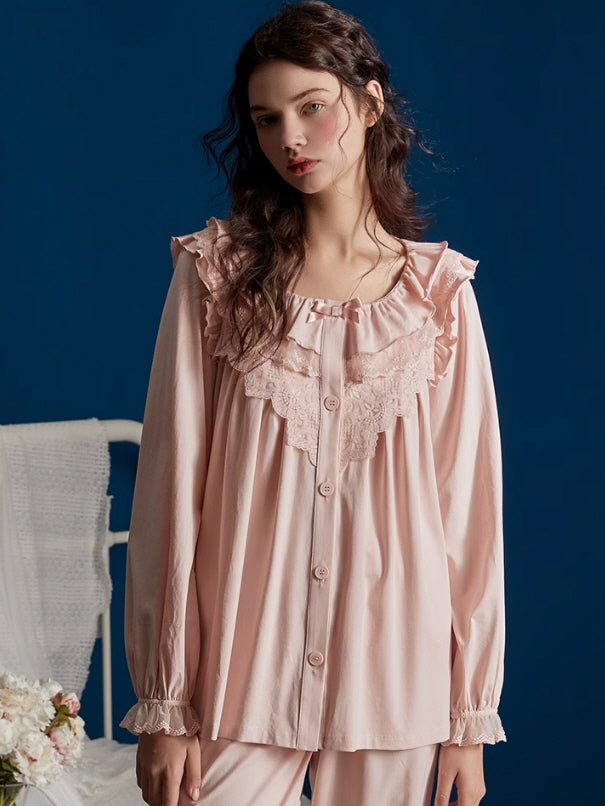 Blush Dreams Vintage Lace Pajama Set