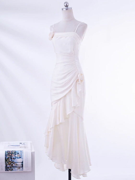 Ivory Dream Rosette Ruffle Gown