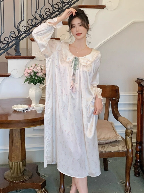 Pastel Bunny Lace Collar Nightgown