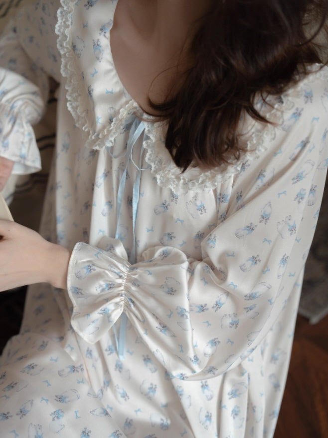 Whimsical Cat Print Nightgown