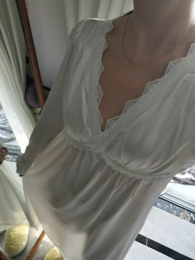 Princess Silky Lace Trim Nightgown