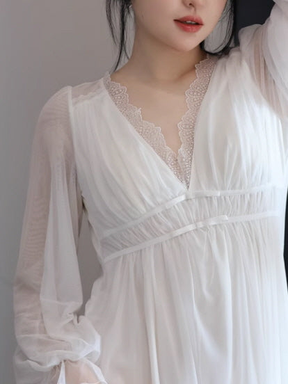 Ethereal Lace Off White Nightgown