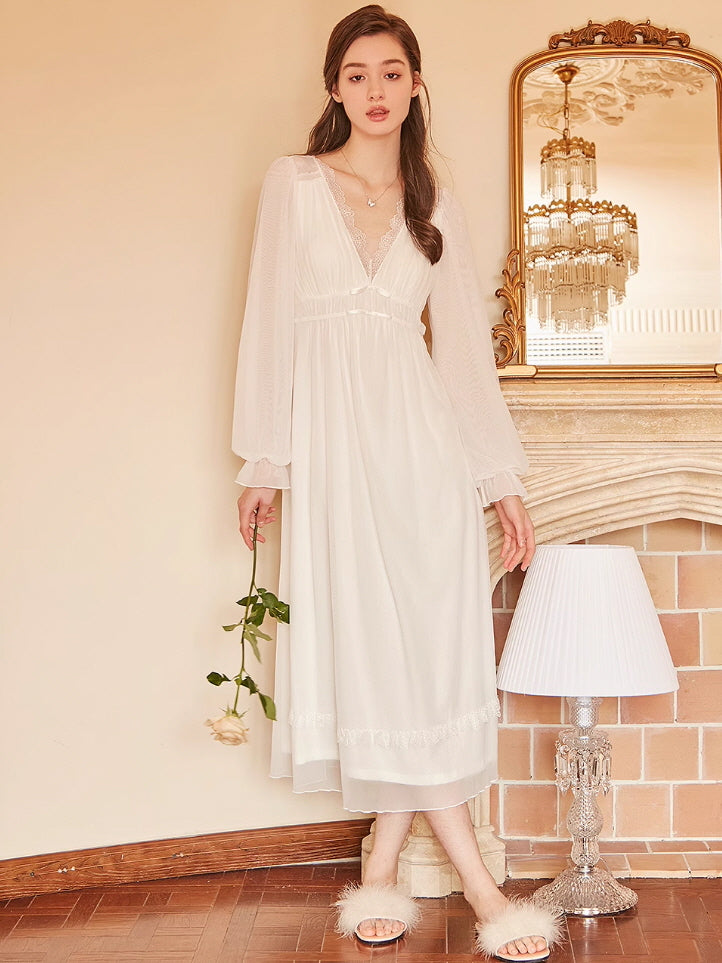 Ethereal Lace Off White Nightgown