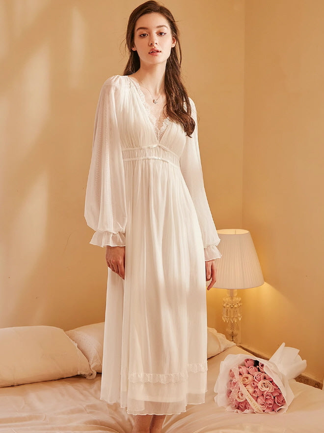 Ethereal Lace Off White Nightgown