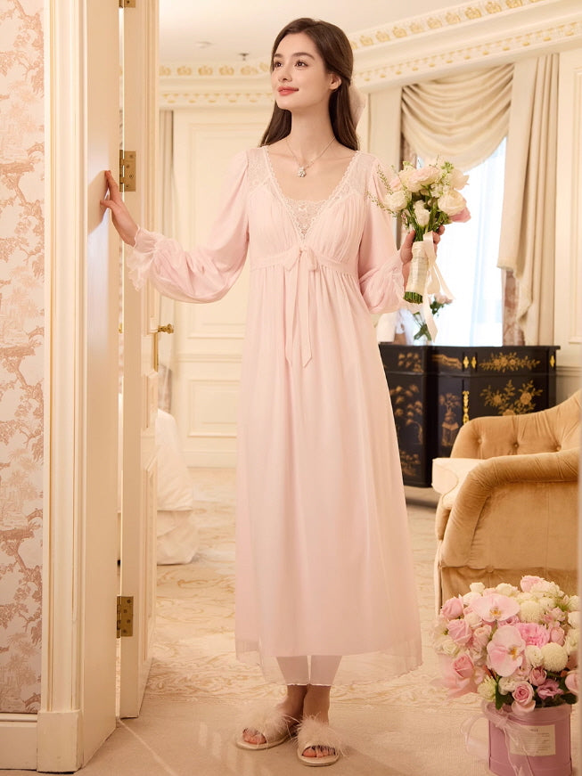 Blush Lace Elegance Nightgown