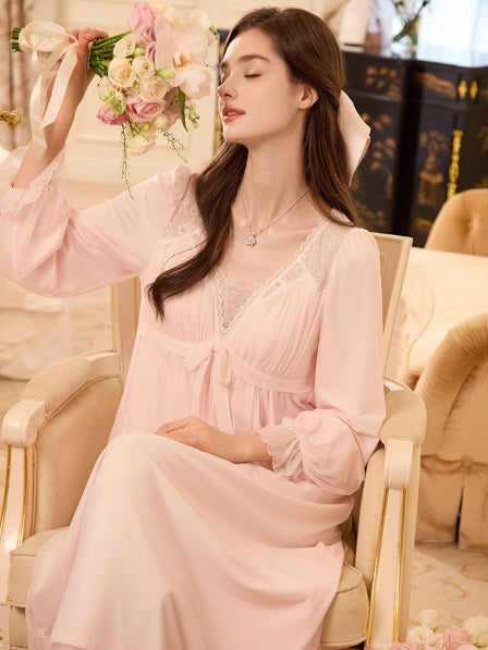 Blush Lace Elegance Nightgown