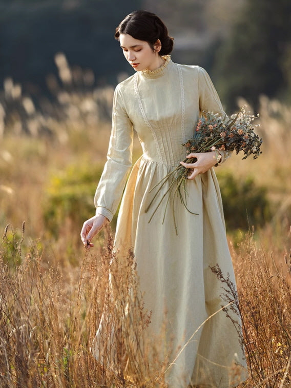 white christmas dresses Galeries Lafayette Dress: Elegant in Pale Yellow Cream Medium main image 1