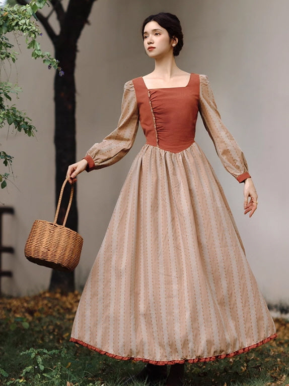 Rustic Vintage Cotton Dress Retro Cottagecore Aesthetic Outfit Rustic Vintage Cotton Dress Retro Cottagecore Aesthetic Outfit