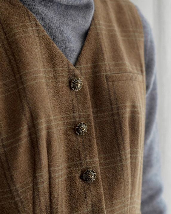 Timeless Plaid Wool Blend Vintage Dress