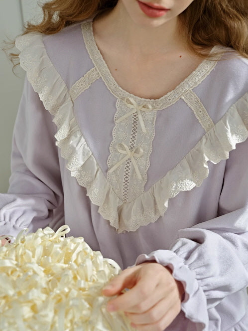 Romantic Velvet Lace Pajama Set