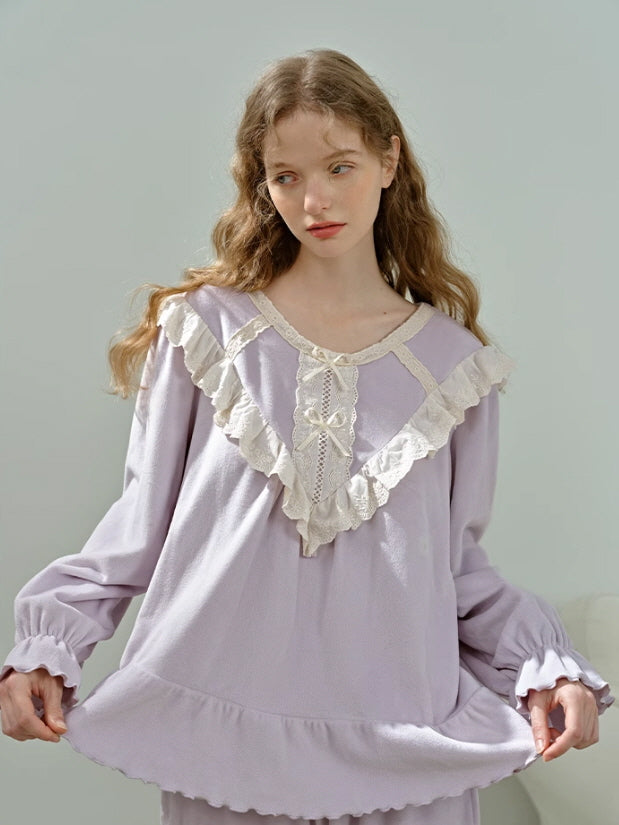 Romantic Velvet Lace Pajama Set