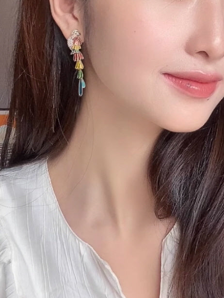Tropical Parrot Dangle Earrings