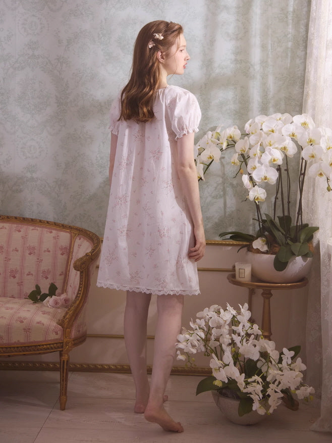 Romantic Lace-Trimmed Cotton Nightgown