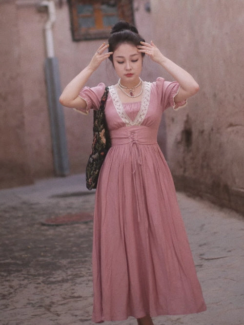 Victorian Rose Lace Corset Dress