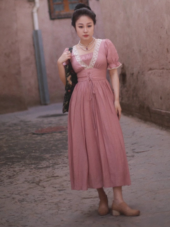 Victorian Rose Lace Corset Dress