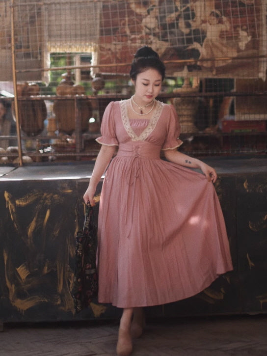 Victorian Rose Lace Corset Dress