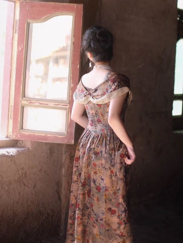 Romantic Victorian Floral Lace Dress