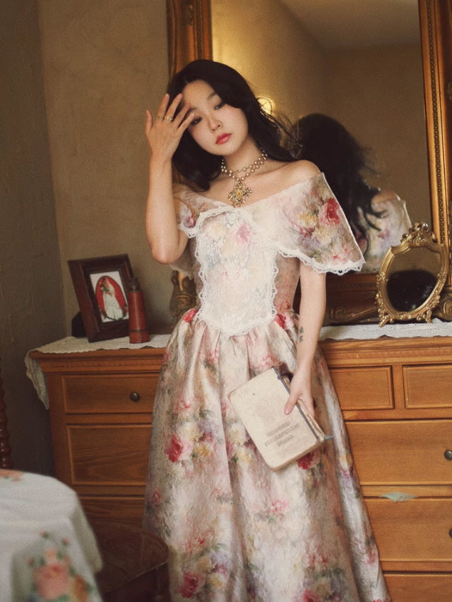 Victorian Floral Lace Elegance Dress