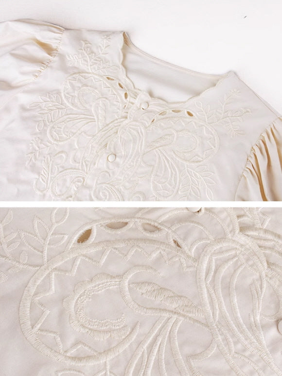 Vintage Embroidered Lace Blouse