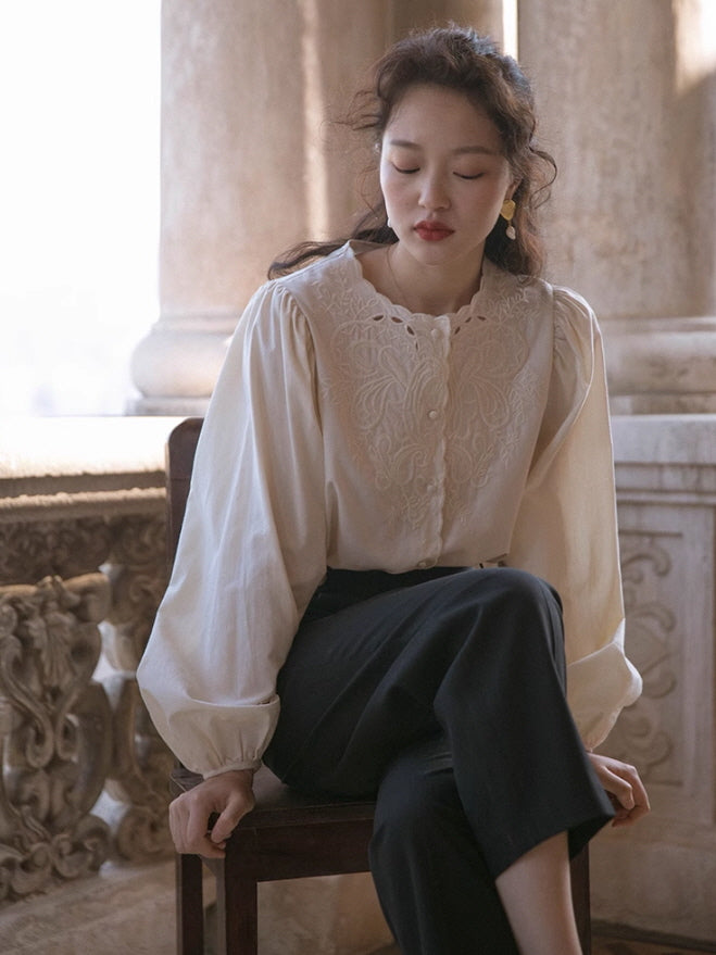 Vintage Embroidered Lace Blouse