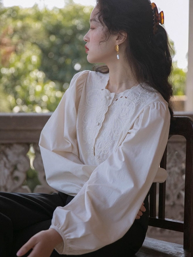 Vintage Embroidered Lace Blouse