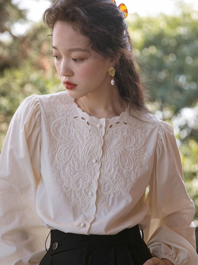 Vintage Embroidered Lace Blouse