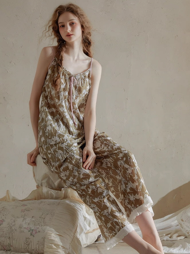 Vintage Floral Camisole Pajama Set