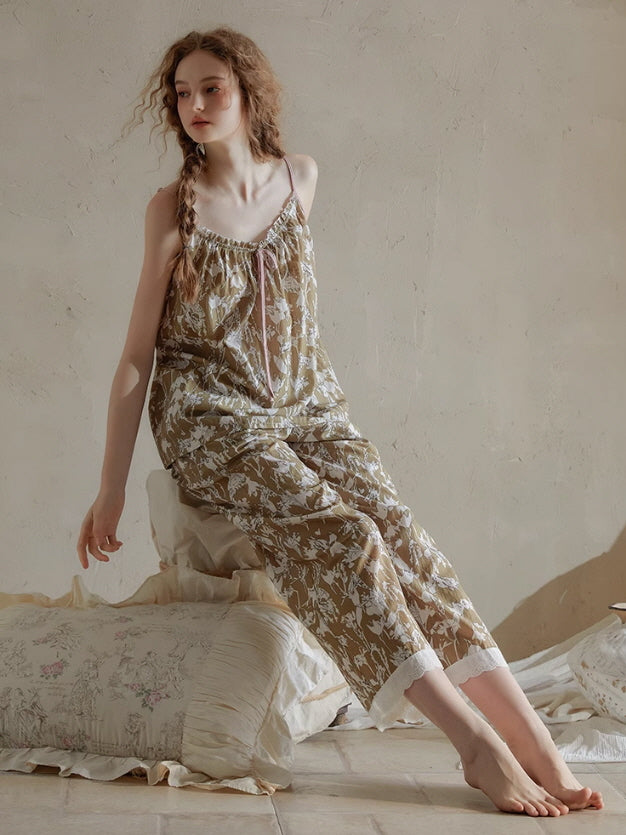 Vintage Floral Camisole Pajama Set