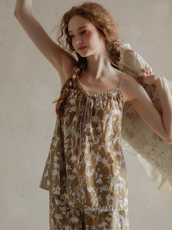 Vintage Floral Camisole Pajama Set