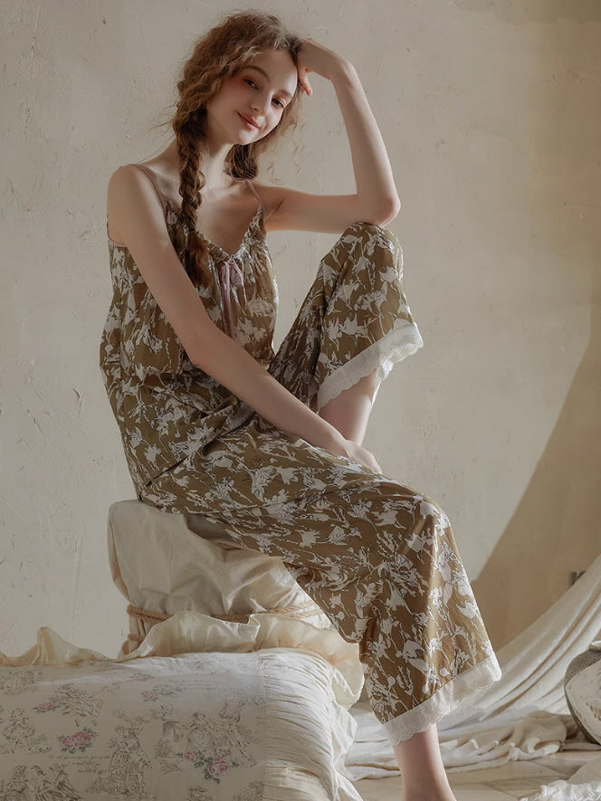 Vintage Floral Camisole Pajama Set