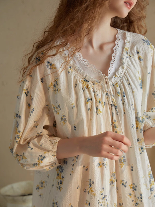 Blossom Whisper Vintage Cotton Nightgown