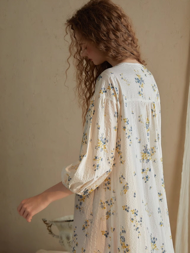 Blossom Whisper Vintage Cotton Nightgown
