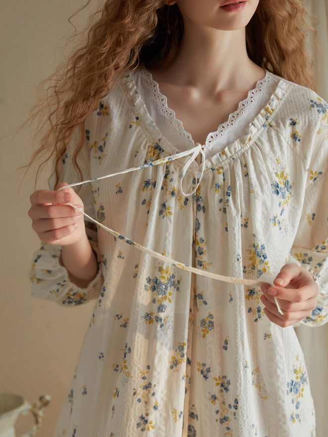 Blossom Whisper Vintage Cotton Nightgown