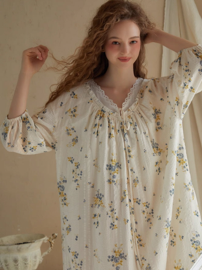 Blossom Whisper Vintage Cotton Nightgown