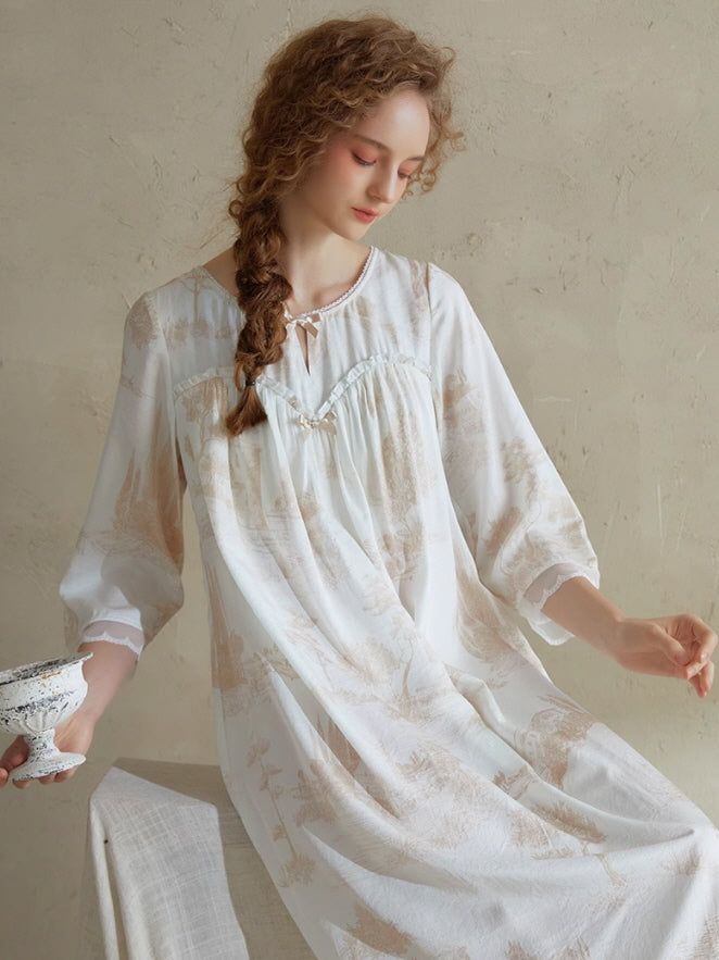 Timeless Reverie Toile Nightgown