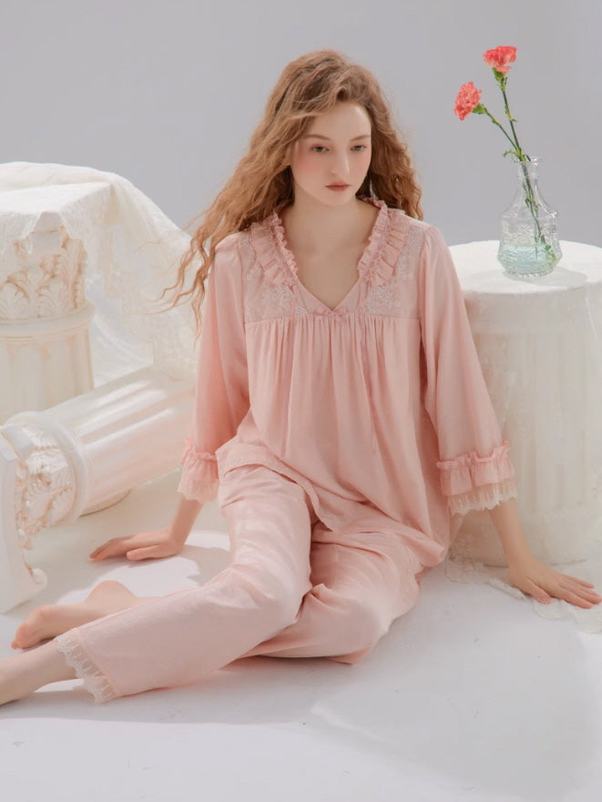 Enchanted Lace Ruffle Pajama Set