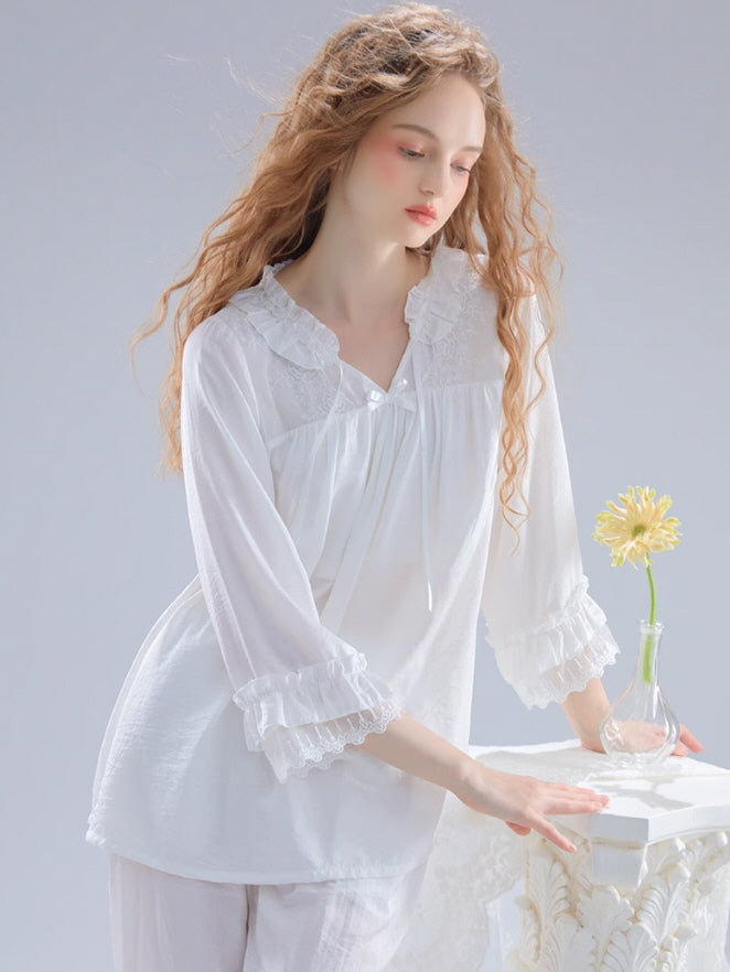 Enchanted Lace Ruffle Pajama Set